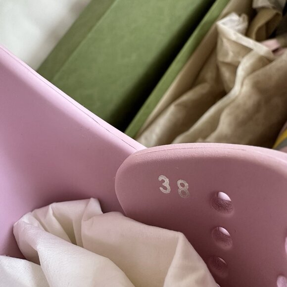 Pink Mules with Yellow and Gray Stripes - Picture 8 of 8